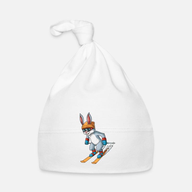Lenzerheide Graubünden Schweiz Retro Ski Hase Baby Bio-Mütze
