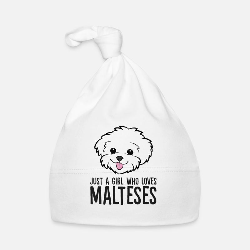 Malteser Hund Nur ein Mädchen, das Malteser liebt Baby Bio-Mütze