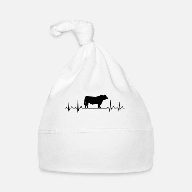 Herzschlag-EKG-Puls - Black Angus Baby Bio-Mütze