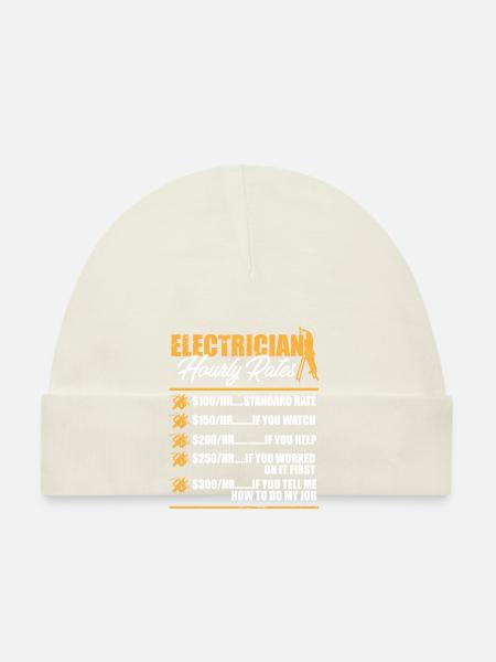 Electrician I Electrical Worker I Electrician - Baby Bio-Mütze - Weiß - Vorne