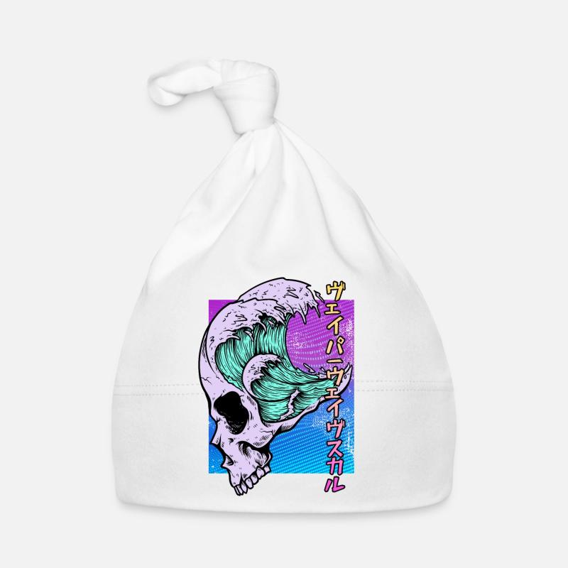 Kaganawa Great Wave Pastel Goth Schädel Vaporwave Baby Bio-Mütze