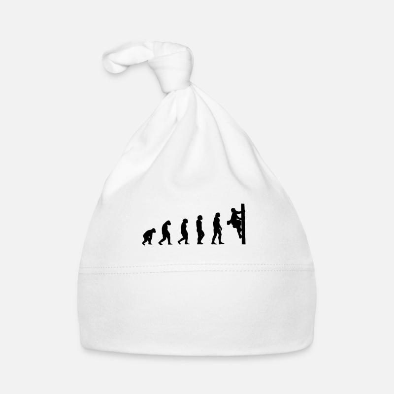 Netzelektriker Evolution Geschenk Elektriker - Baby Bio-Mütze - Weiß