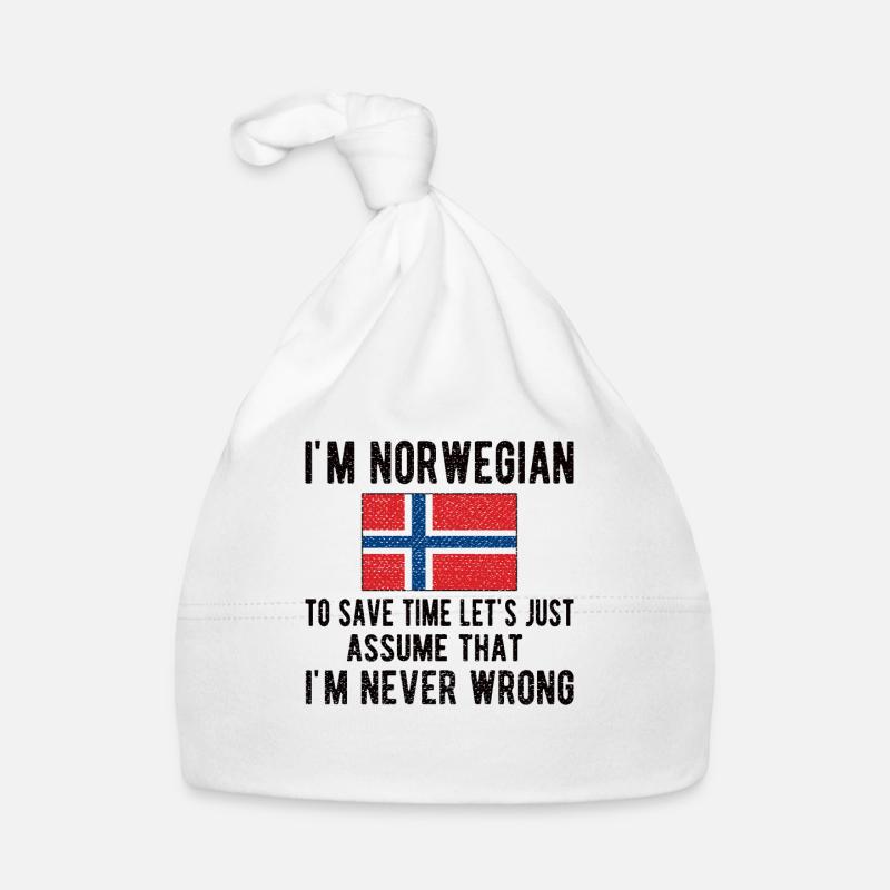 Norwegian Norway origin Norwegian flag Organic Baby Cap
