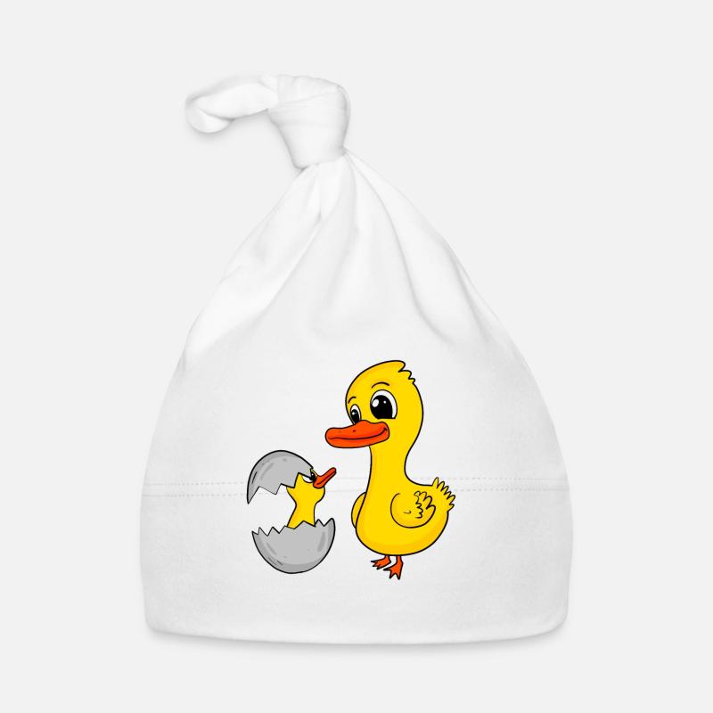 Canard avec bébé canard Bonnet bio Bébé