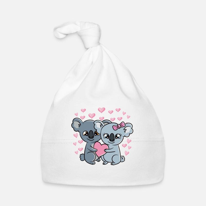 Saint-Valentin Couple Koalas Doux Koalas Bonnet bio Bébé