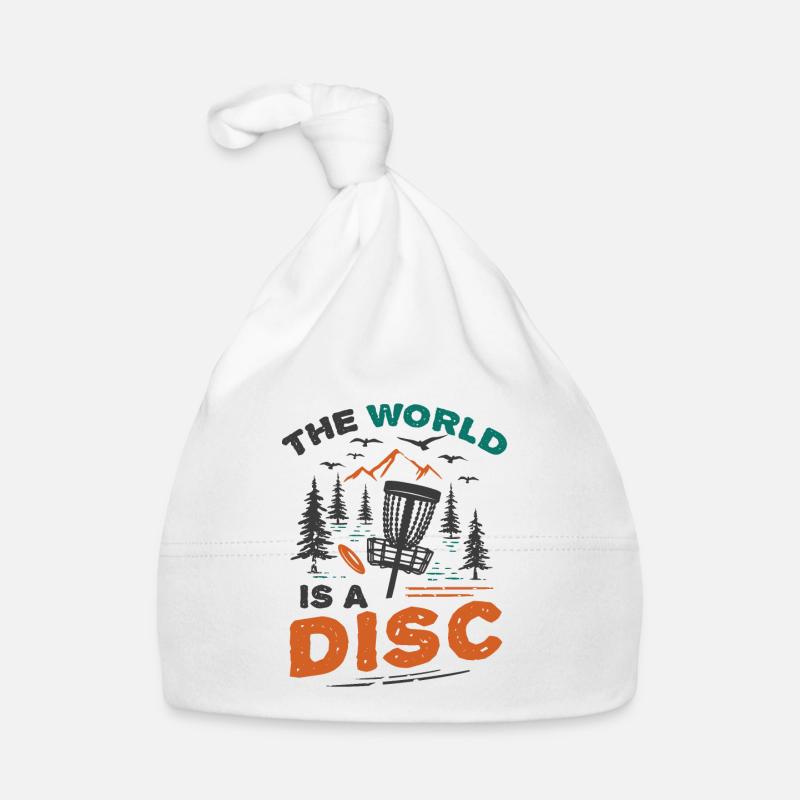 The World Is A Disc Golf Frisbee Organic Baby Cap