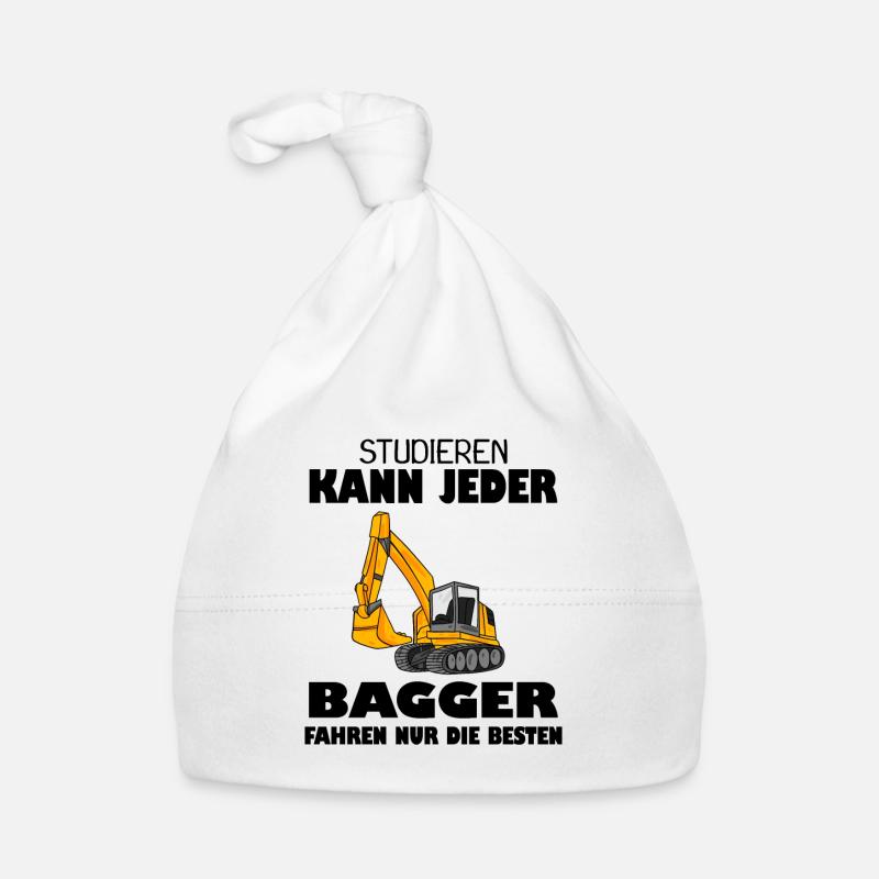 Bagger Baggerfahrer Spruch - Baby Bio-Mütze - Weiß