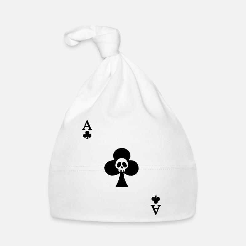 Crâne et as de trèfle Bonnet bio Bébé