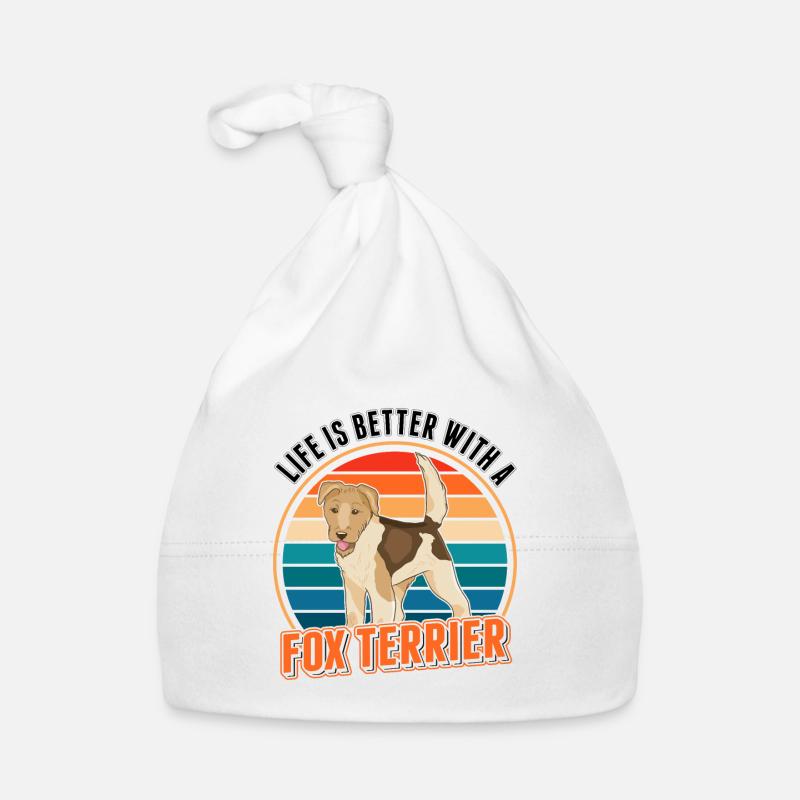 Life is better with a Fox terrier Foxterrier Baby Bio-Mütze