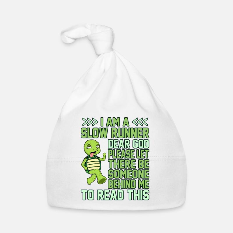 I'm A Slow Runner Turtle Half Marathon Running - Organic Baby Cap - white