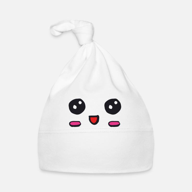kawaii Gesicht mit offenem Lächeln Baby Bio-Mütze