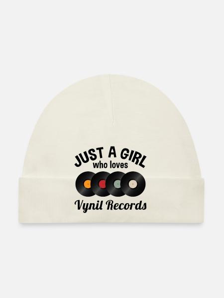 Vinyle Vinyle Disant Femmes Fille Cadeau - Bonnet bio Bébé - blanc - Devant