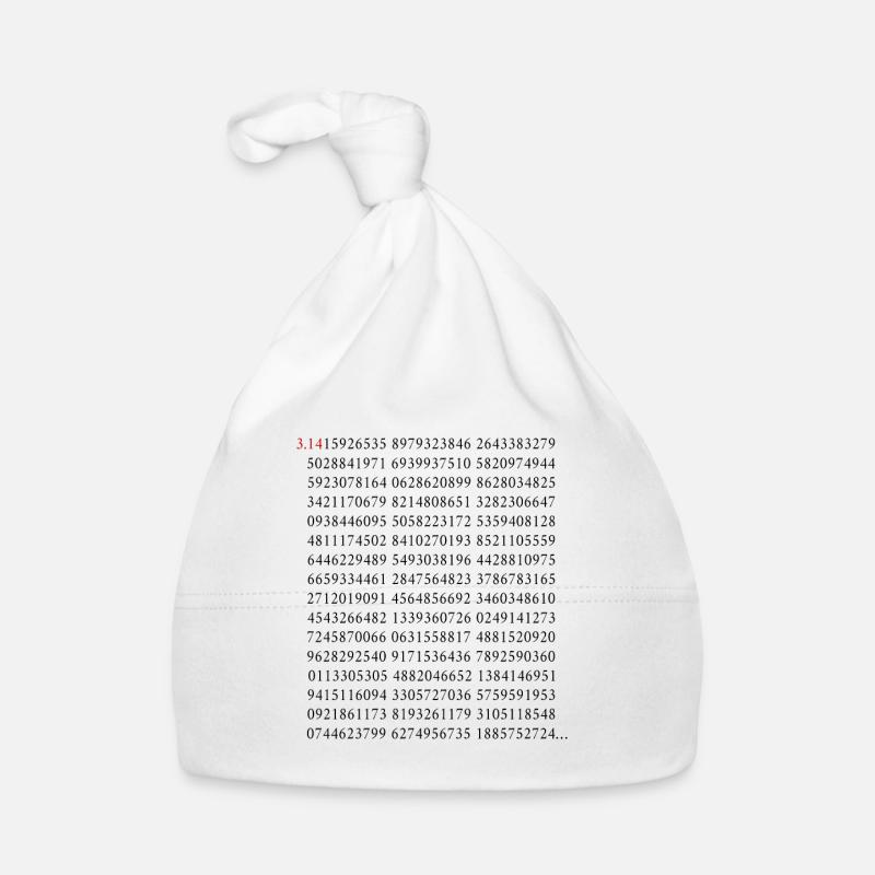 Les 500 premiers chiffres du nombre de cercle Pi 3.14 Math Bonnet bio Bébé