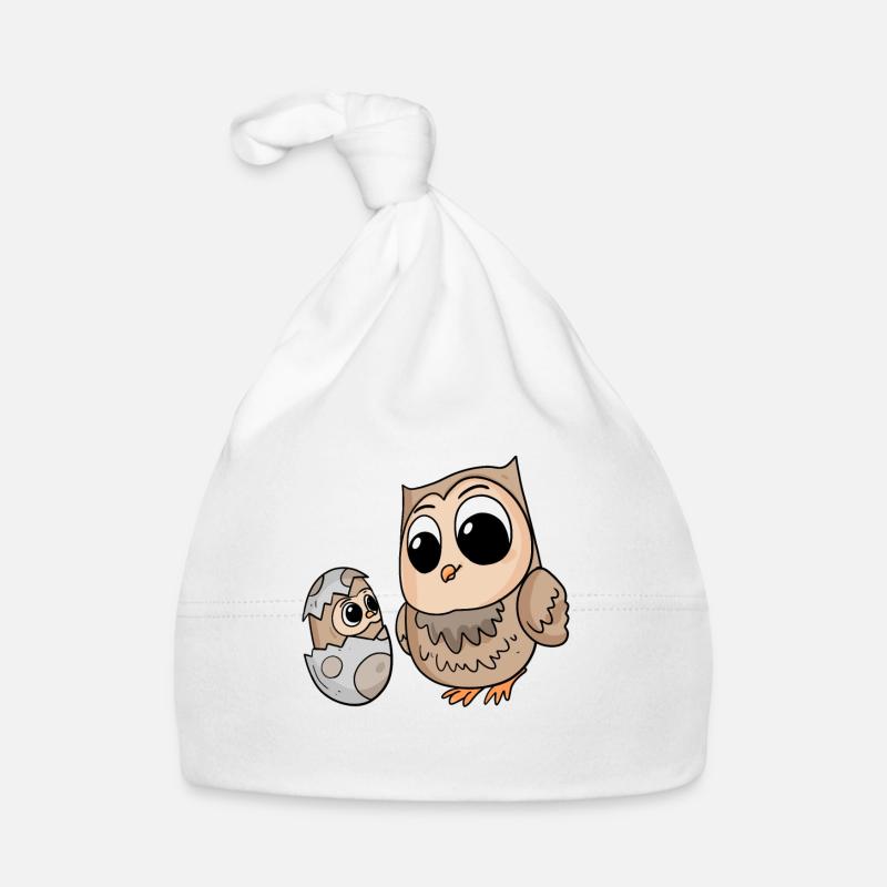 Eule mit Baby Eule Baby Bio-Mütze