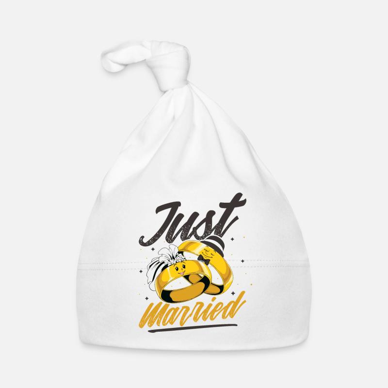 Flitterwochen-Paar passend gerade verheiratet Baby Bio-Mütze