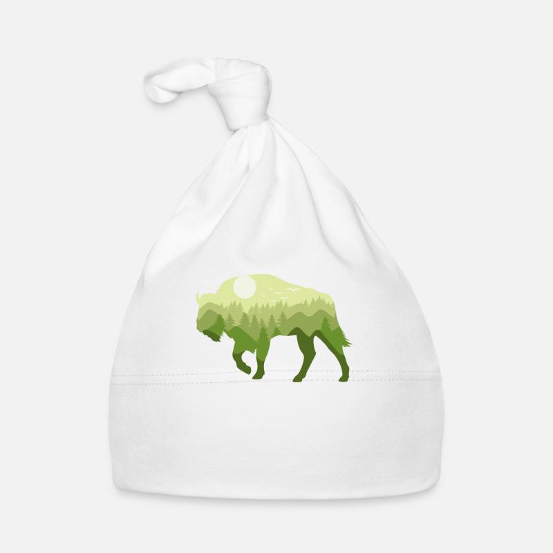 Bison Bison Forêt de bisons Paysage naturel Cadeau Bonnet bio Bébé