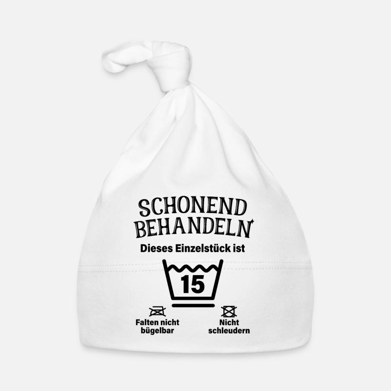 Schonend Behandeln 15. Geburtstag Einzelstück 15 Baby Bio-Mütze