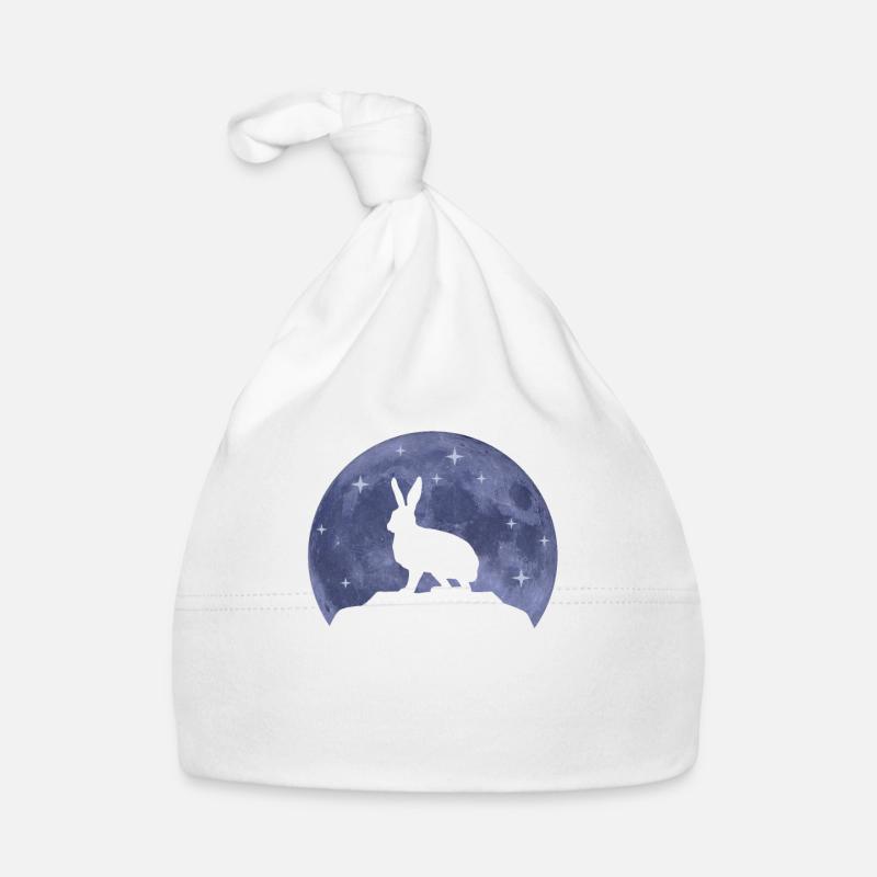 Rabbit Moon Forest Animals Animal Lover Gift Organic Baby Cap