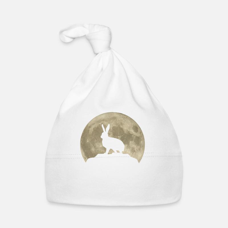 Rabbit Moon Forest Animals Animal Lover Gift Organic Baby Cap