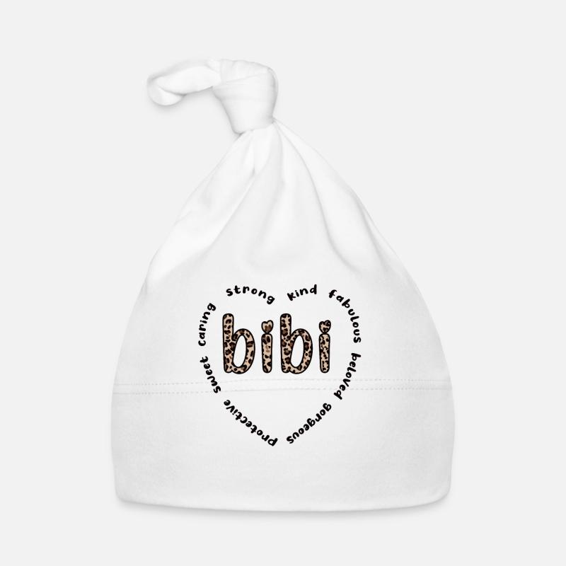 Bibi Oma Muttertagsgeschenk Bibi Oma - Baby Bio-Mütze - Weiß