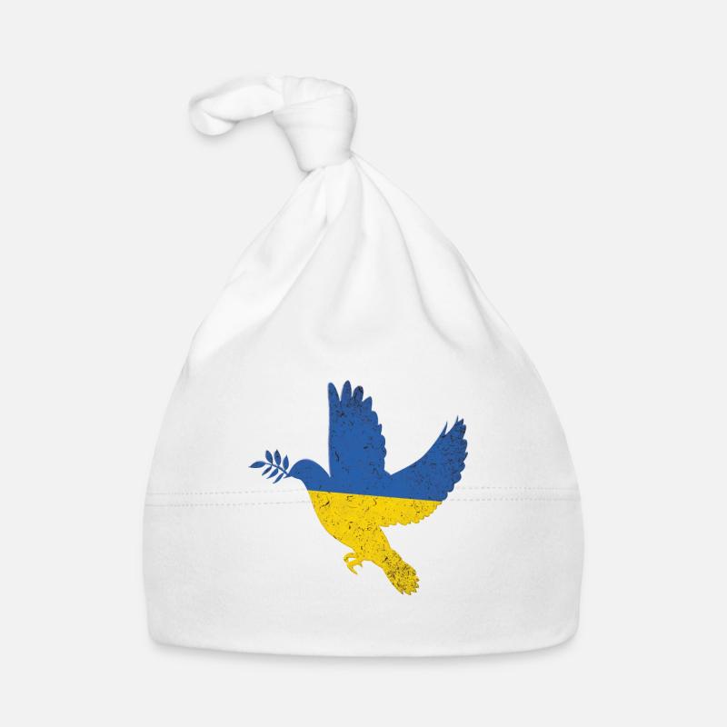 Symbole de paix du drapeau de l’Ukraine - Drapeau de l’Ukraine Bonnet bio Bébé