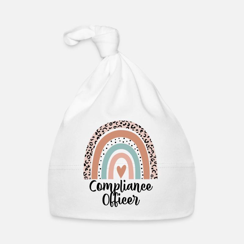 Compliance Officer Rainbow Leopard Funny Gift Organic Baby Cap
