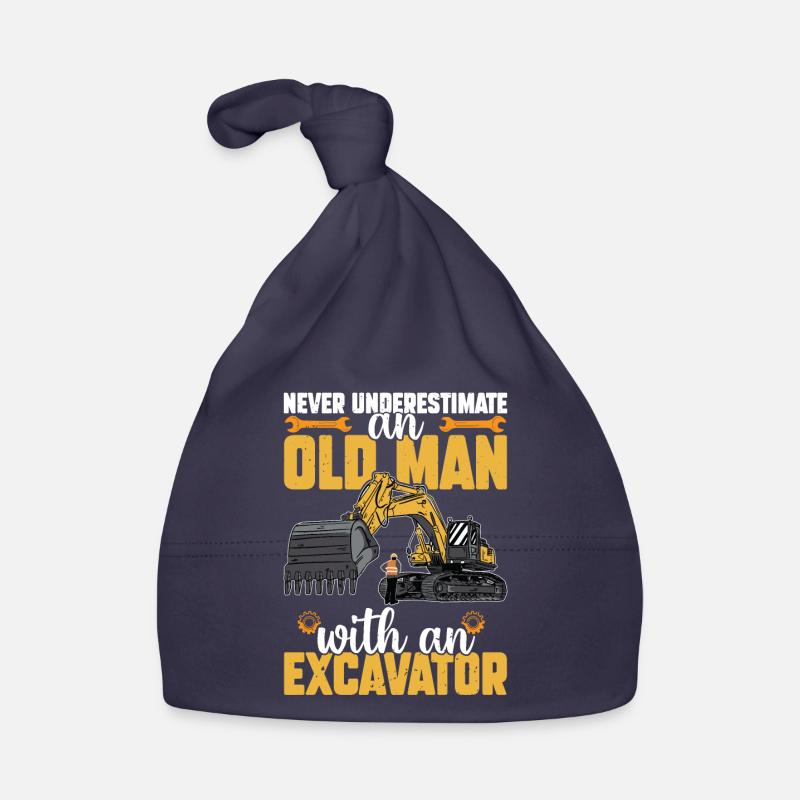 Never underestimate an old man with an excavator Organic Baby Cap