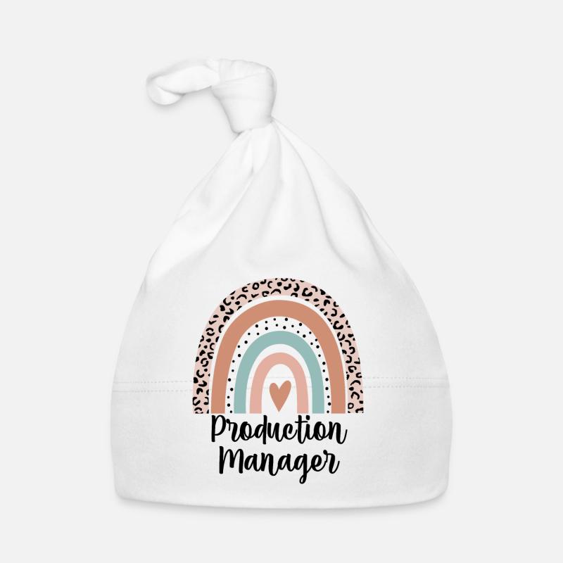 Production Manager Rainbow Leopard Funny Gift Organic Baby Cap