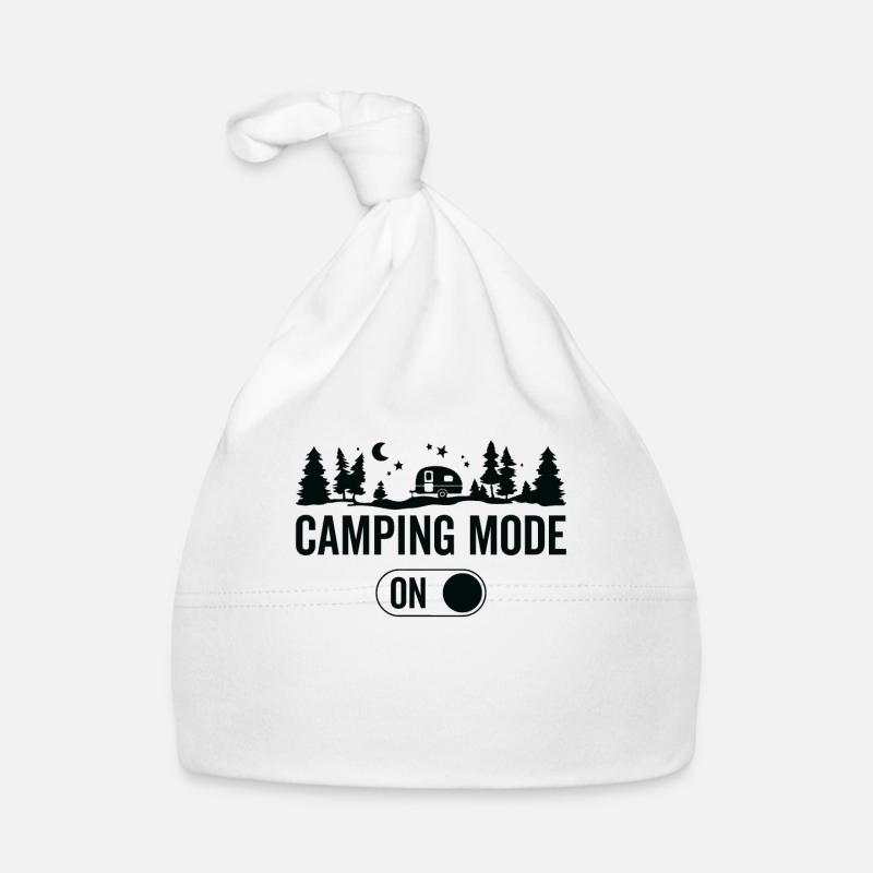Campingmodus Ein - Wandern Camping - Baby Bio-Mütze - Weiß