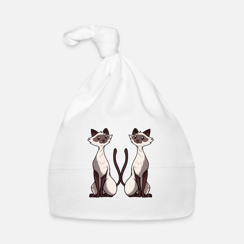 Siamese Cat Artwork two Siamese cat Love Organic Baby Cap
