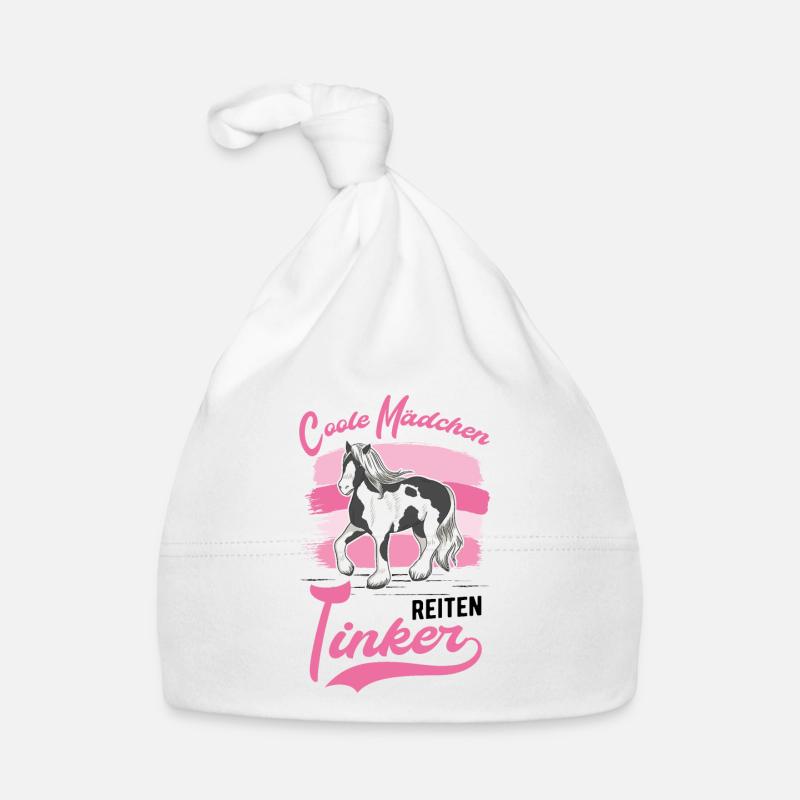 Coole Mädchen reiten Tinker Irish Tinker Baby Bio-Mütze