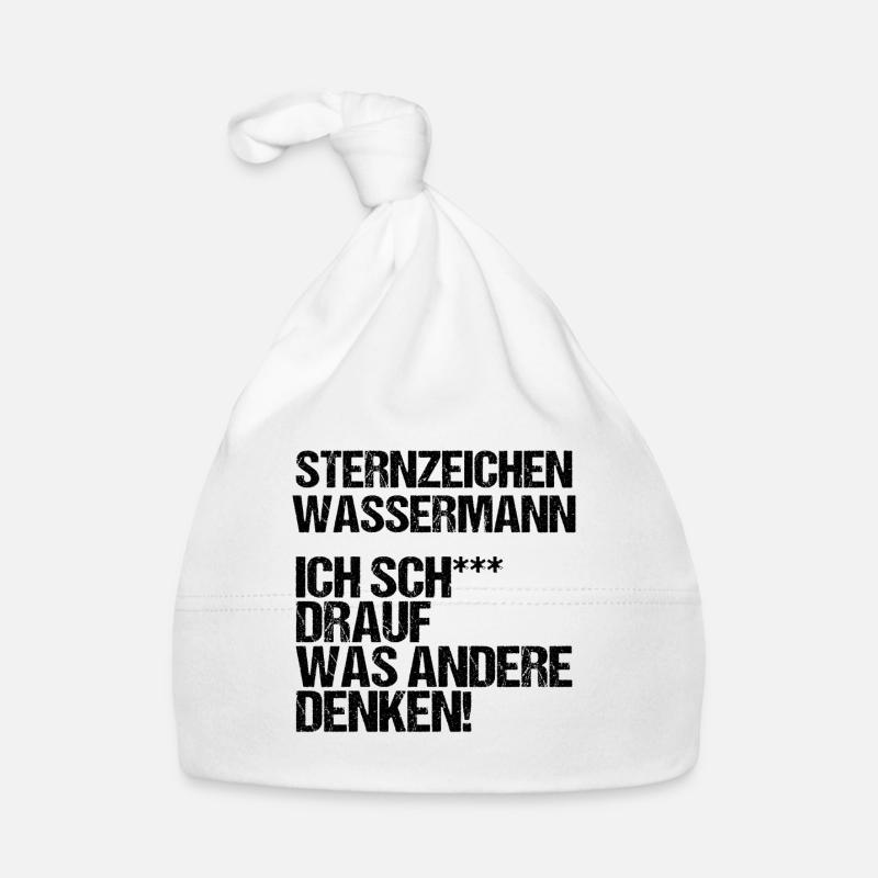 Sternzeichen Wassermann - Baby Bio-Mütze - Weiß