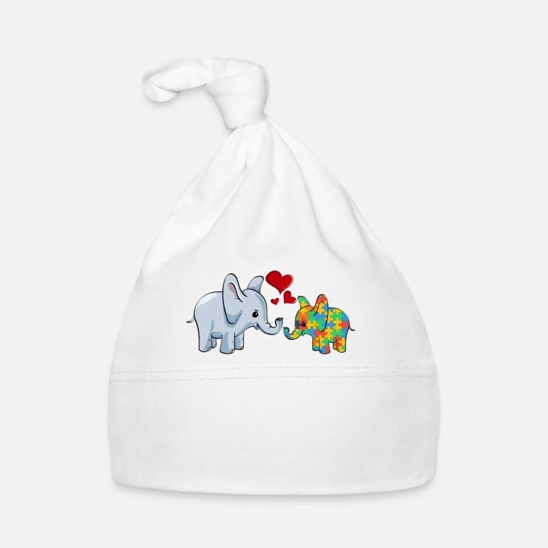 Autisme Éléphant Maman Bonnet bio Bébé