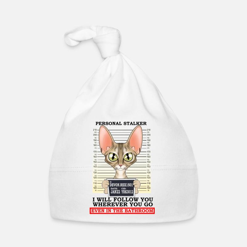 Devon Rex Cat I Cat Lover I Personal Stalker Organic Baby Cap