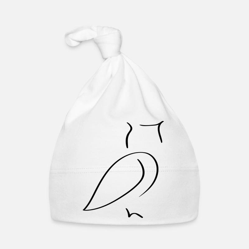 Owl Line Art - Minimaliste Bonnet bio Bébé