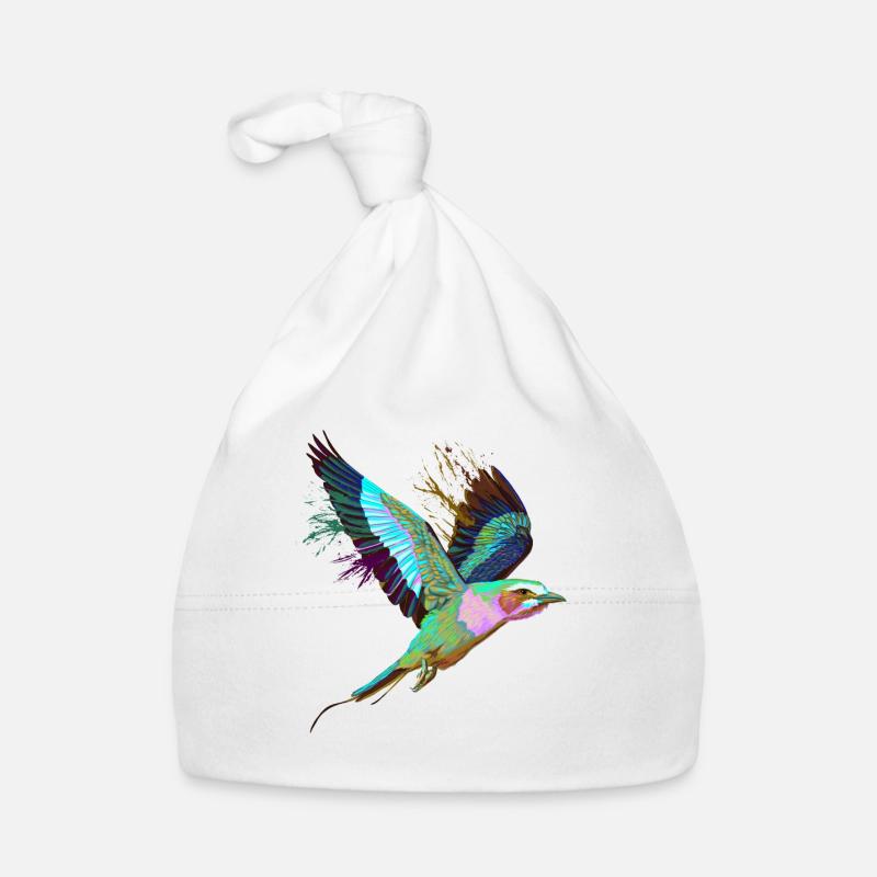 Flying Splash Bird Lilac Breasted Roller Organic Baby Cap