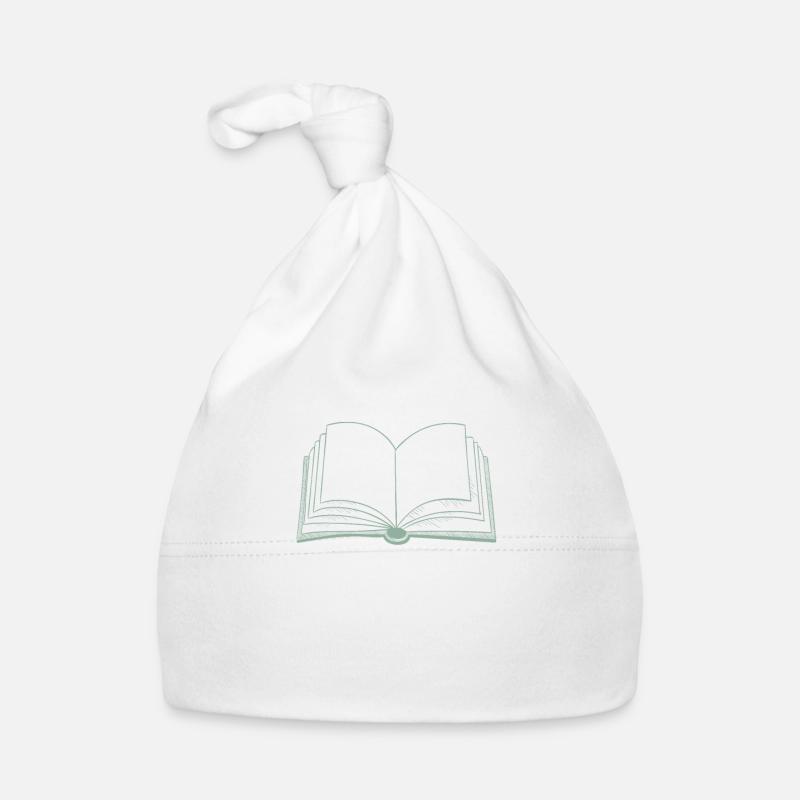 Bücher offenes Buch - Baby Bio-Mütze - Weiß