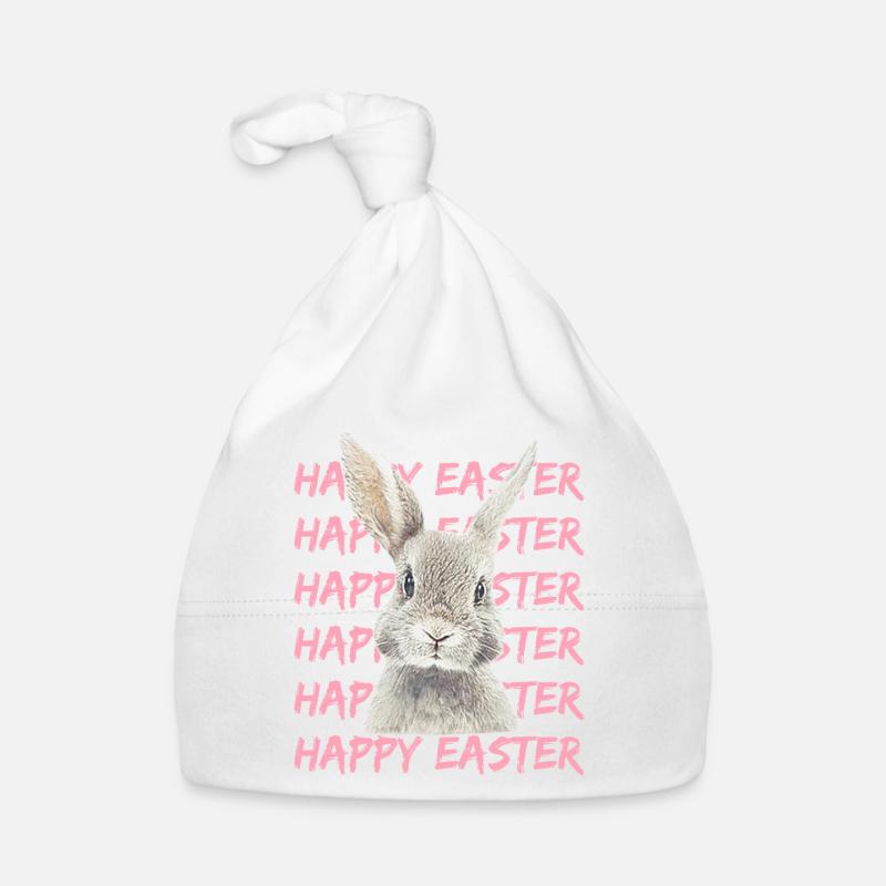 Pastellhase mit Easter-Muster Baby Bio-Mütze