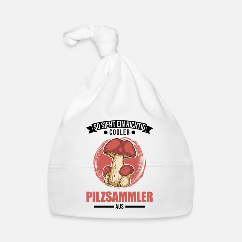 So sieht ein richtig cooler Pilzsammler aus Baby Bio-Mütze