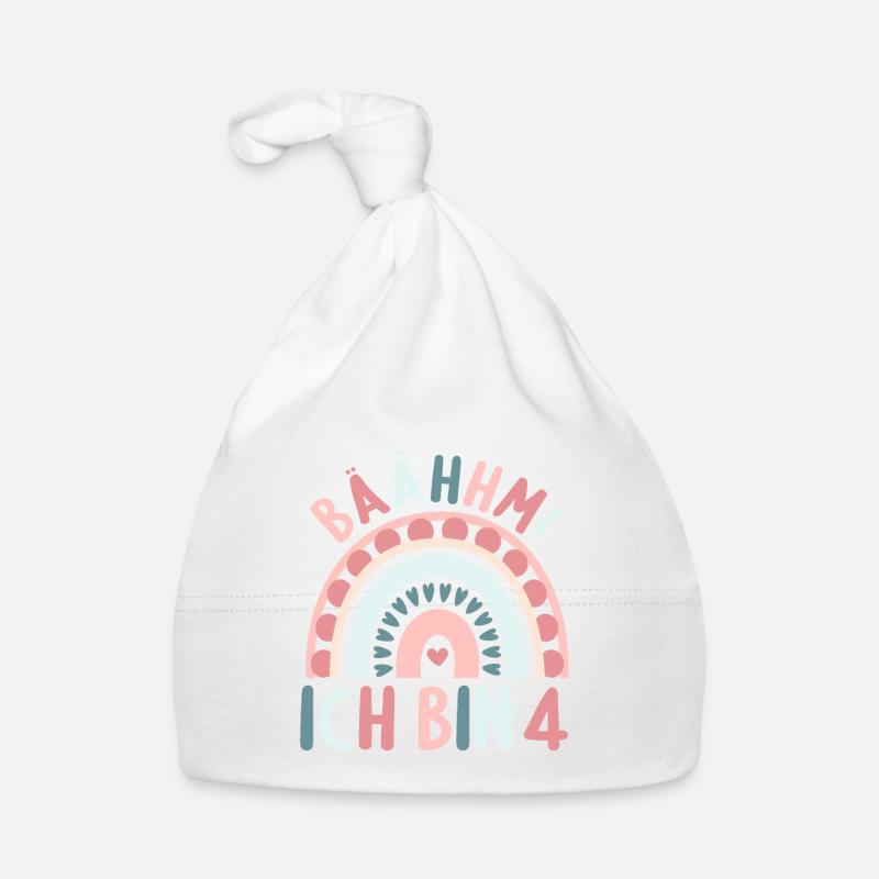 4 Jahre Geburtstagskind Regenbogen 4. Geburtstag Baby Bio-Mütze