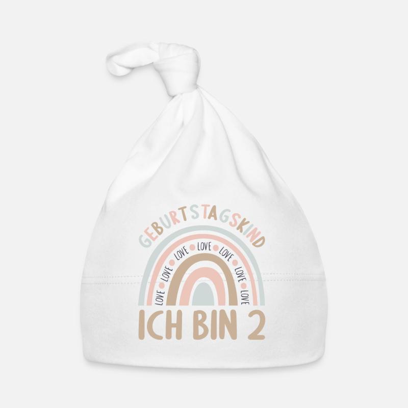 2 Jahre Geburtstagskind Regenbogen 2. Geburtstag Baby Bio-Mütze