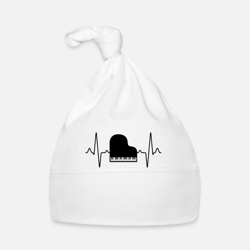 Klavier Piano Herzschlag Baby Bio-Mütze