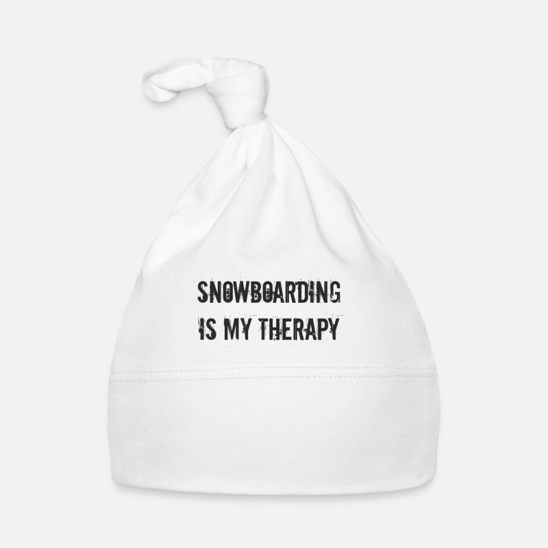 Snowboard - snowboarding is my therapy Baby Bio-Mütze