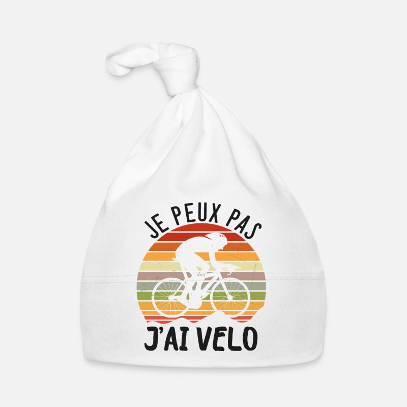 j'peux pas j'ai vélo - Bonnet bio Bébé - blanc