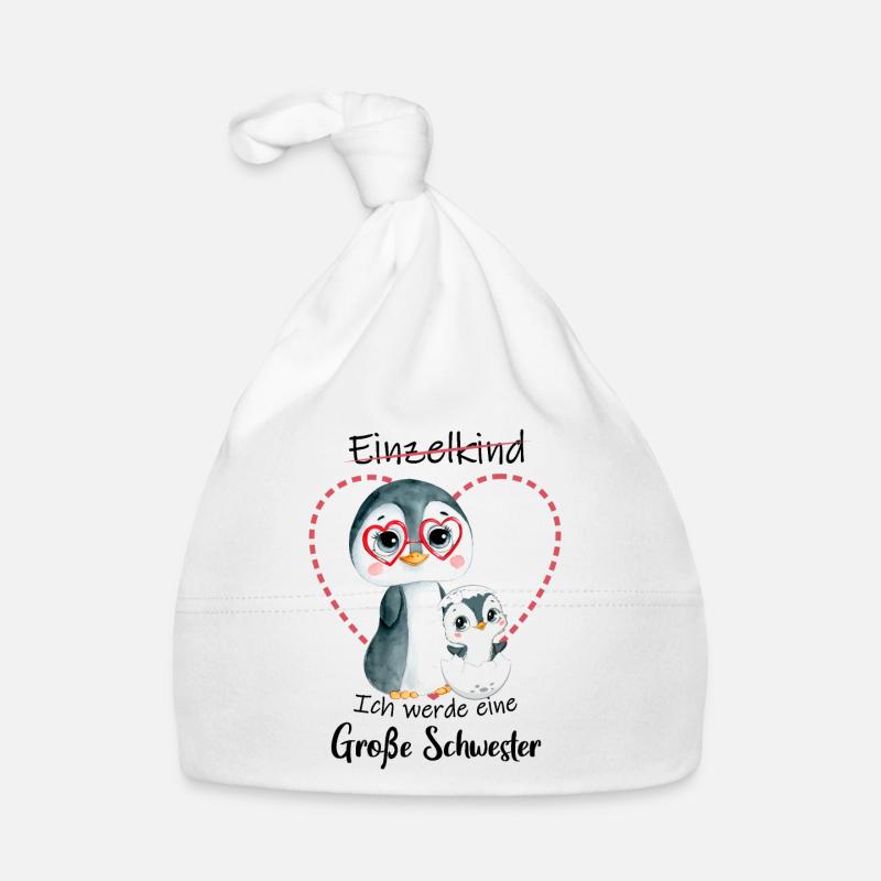 Ich Werde Eine Große Schwester 2023 - Baby Bio-Mütze - Weiß