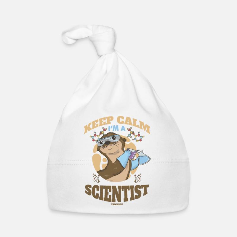 Restez calme Je suis un scientifique - Bonnet bio Bébé - blanc