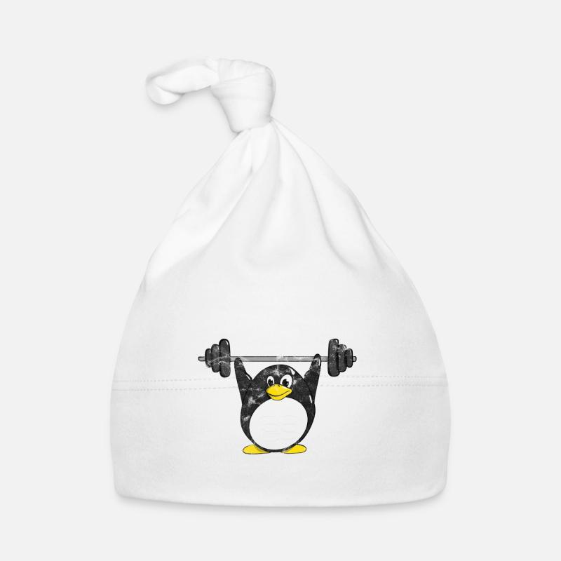 Do You Even Linux Bro Linux Pinguin hebt Gewichte - Baby Bio-Mütze - Weiß