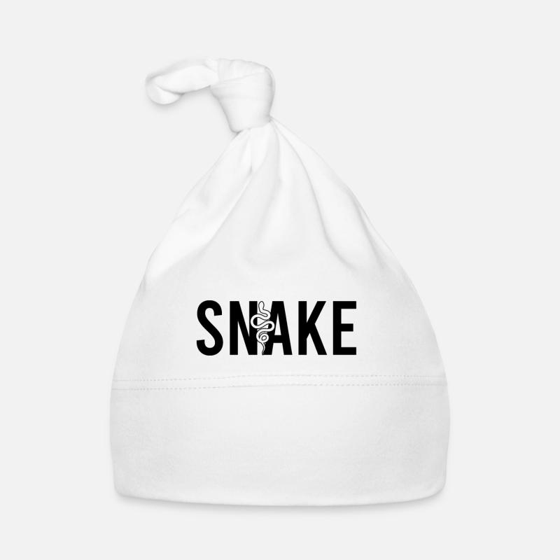 Snake snake - Organic Baby Cap - white