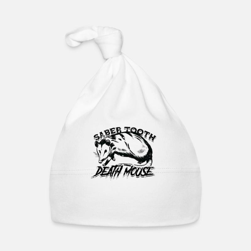 Saber tooth death mouse - Weird Opossum Eats Trash Organic Baby Cap