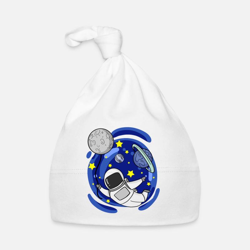 Astronaute Moon Balloon - Bonnet bio Bébé - blanc